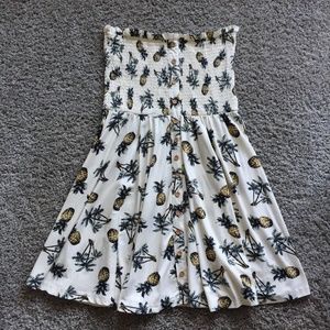 Ardene Super Soft Strapless Pineapple Tropical Dress Size Medium